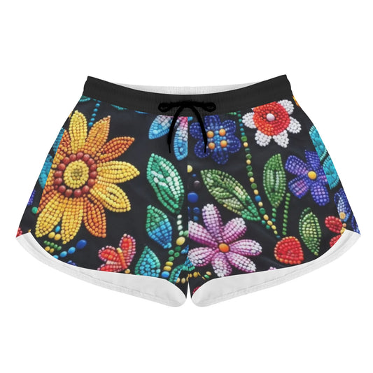 Women's Summer Flower Beaded Beach Shorts