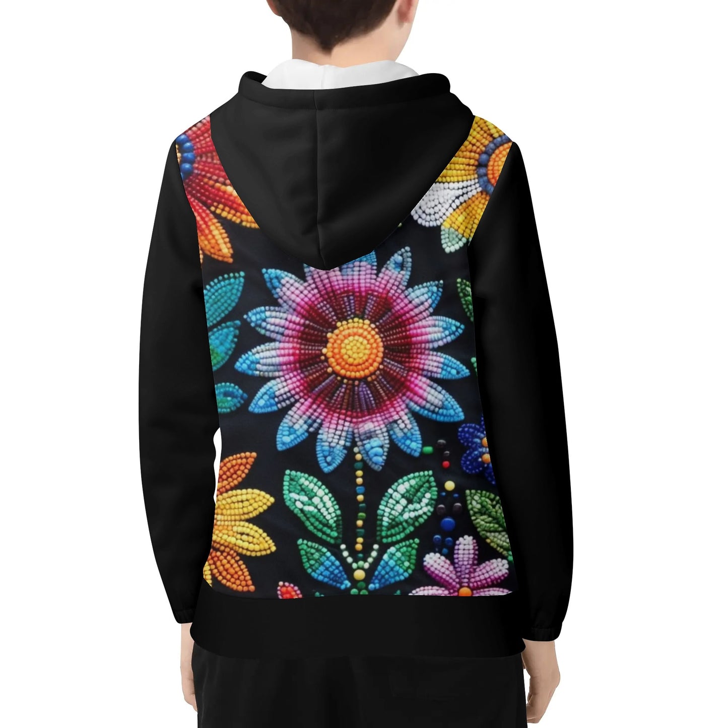 Children's Summer Flower Beaded Lightweight Zip Hoodie