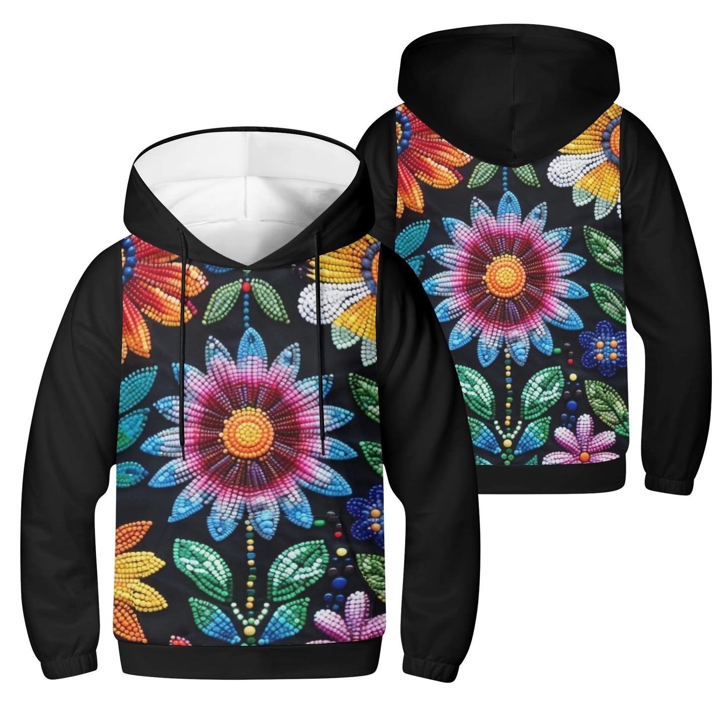 Children's Summer Flower Beaded Lightweight Pullover Hoodie