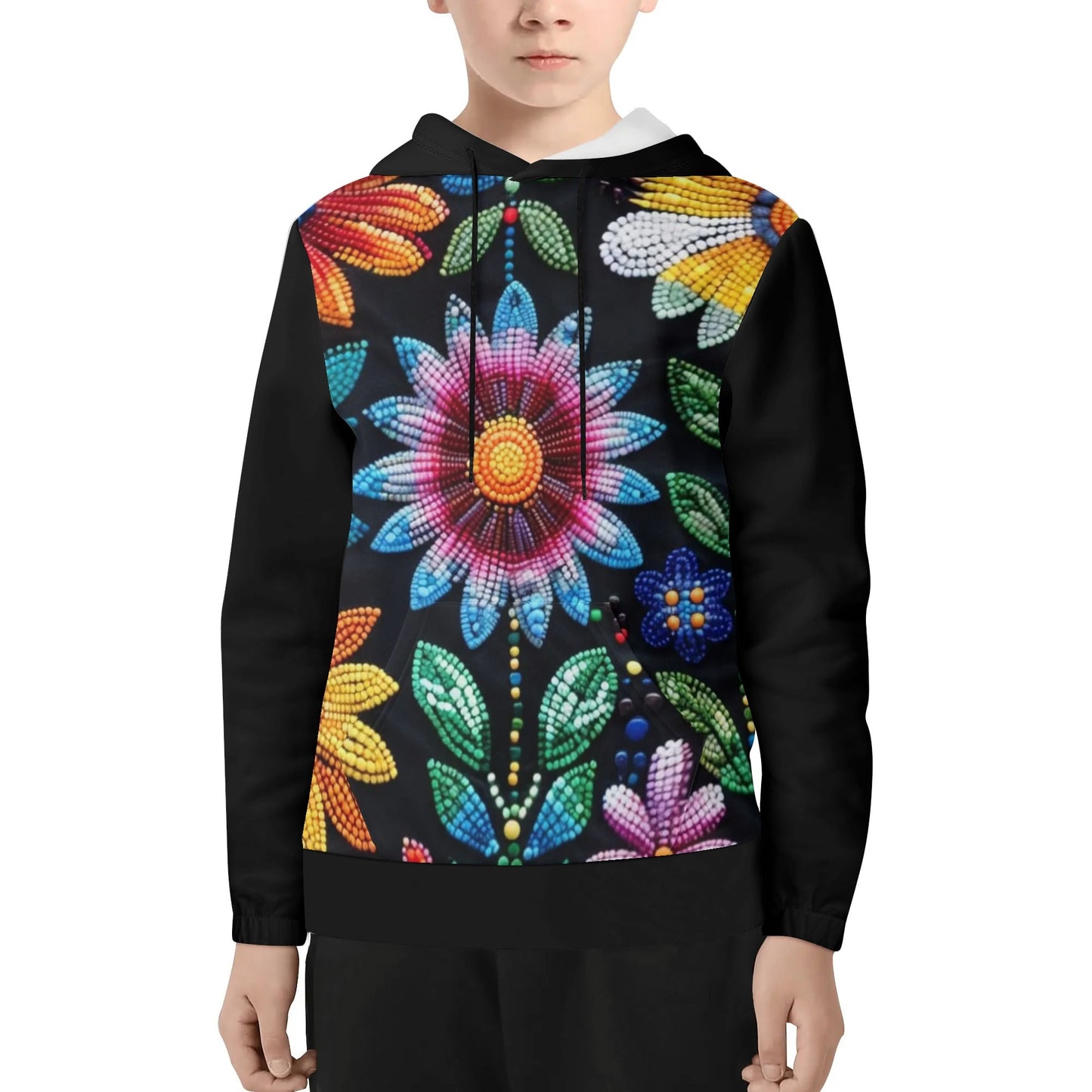 Children's Summer Flower Beaded Lightweight Pullover Hoodie