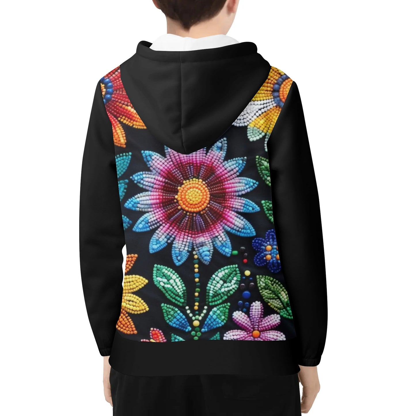 Children's Summer Flower Beaded Lightweight Pullover Hoodie