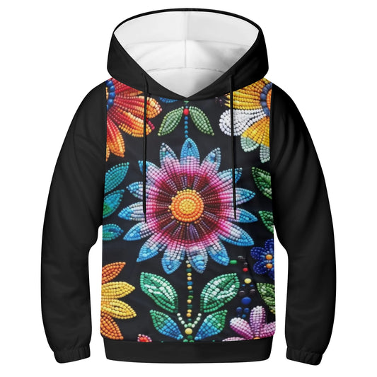 Children's Summer Flower Beaded Lightweight Pullover Hoodie