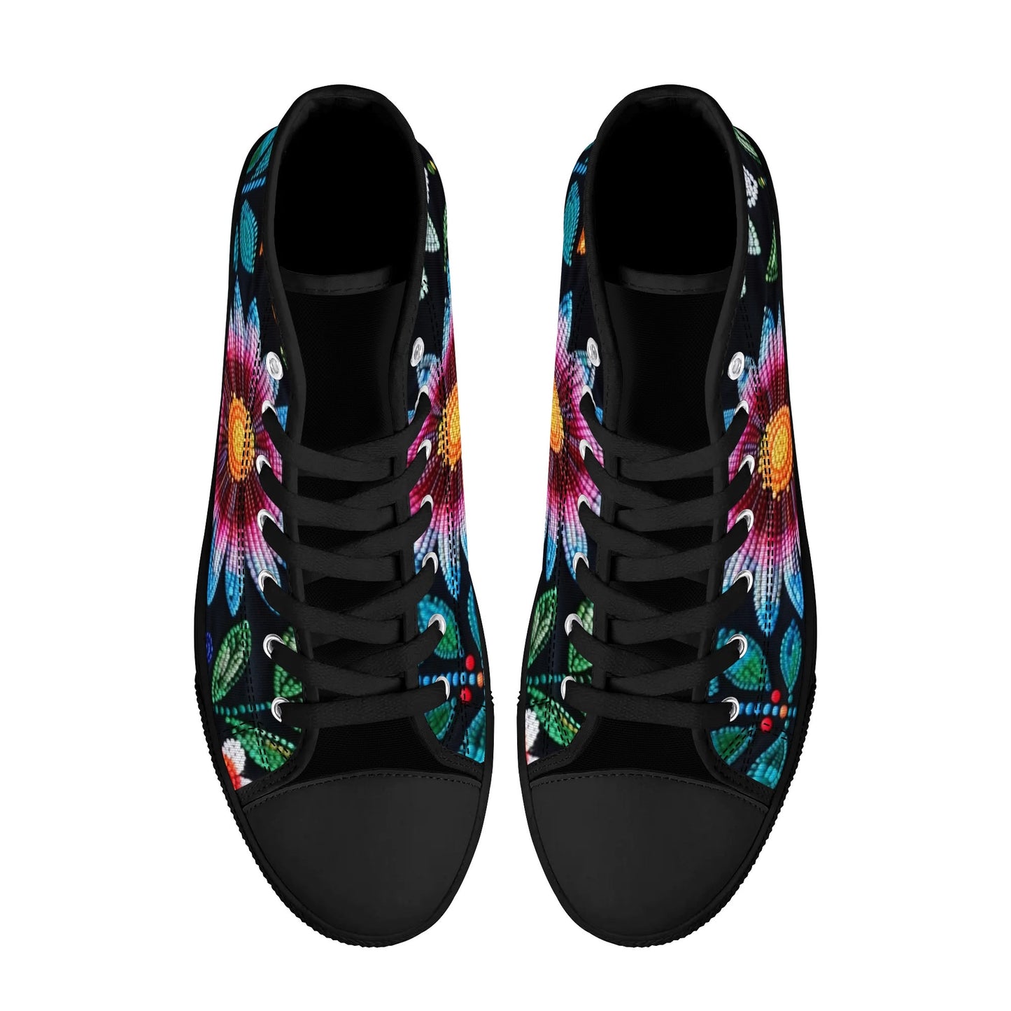 Women's Summer Flower Beaded High Top Canvas Shoes