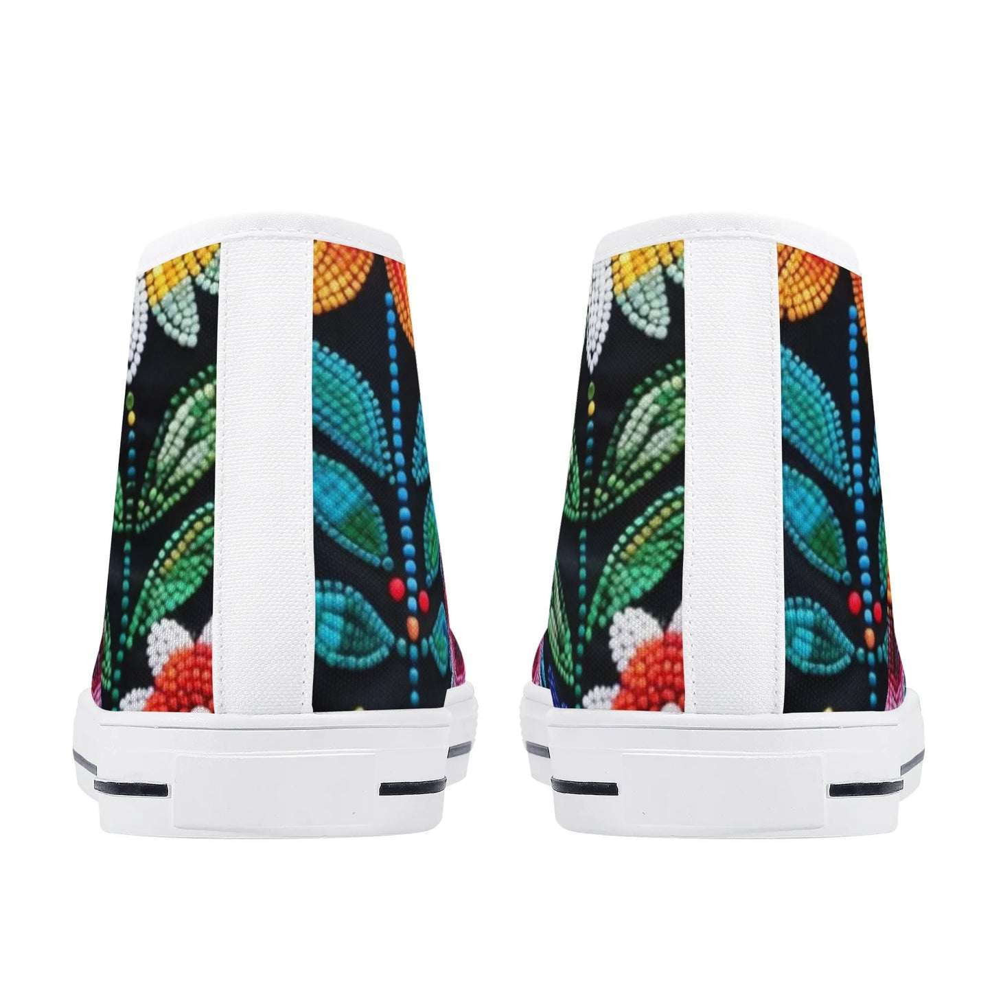 Women's Summer Flower Beaded High Top Canvas Shoes