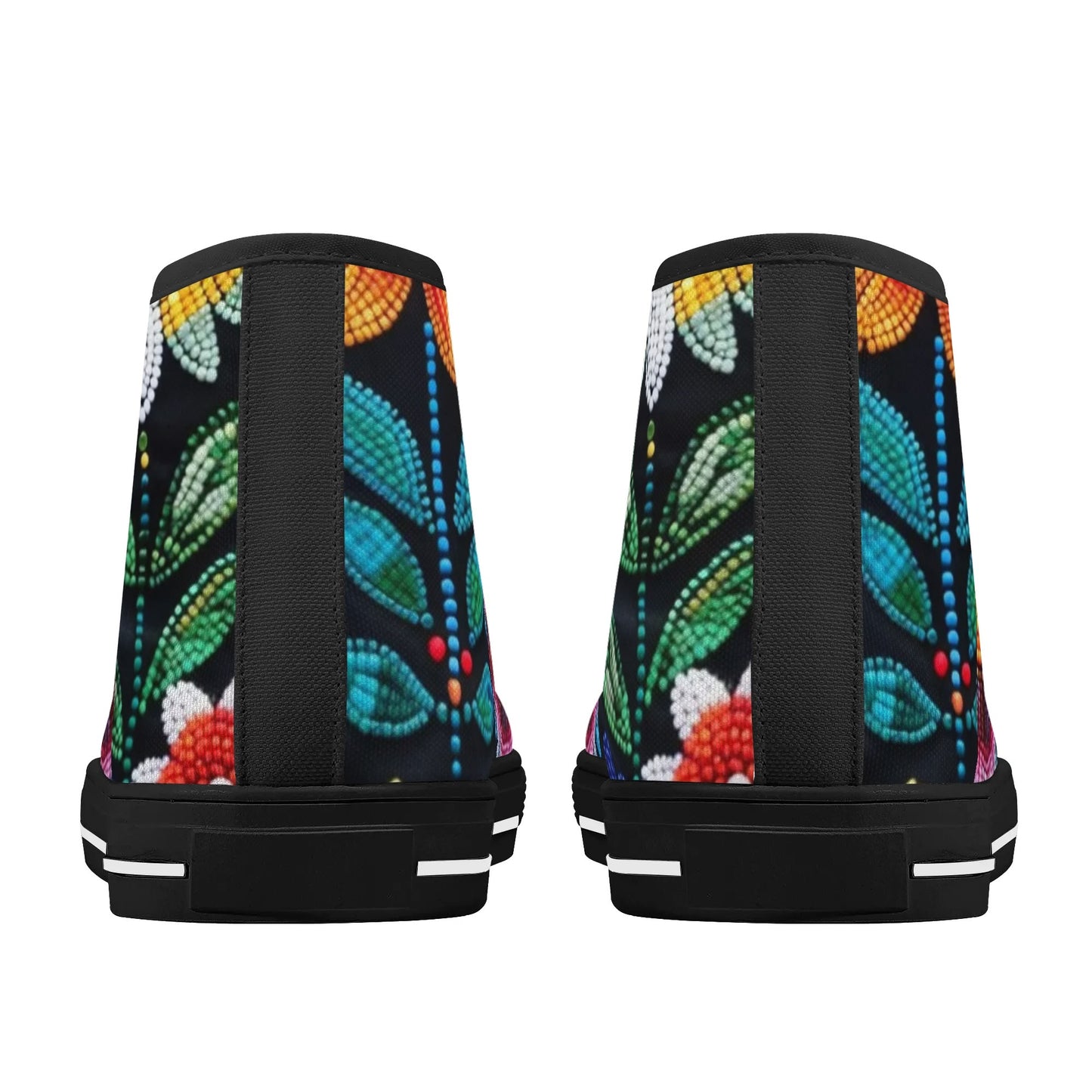 Women's Summer Flower Beaded High Top Canvas Shoes