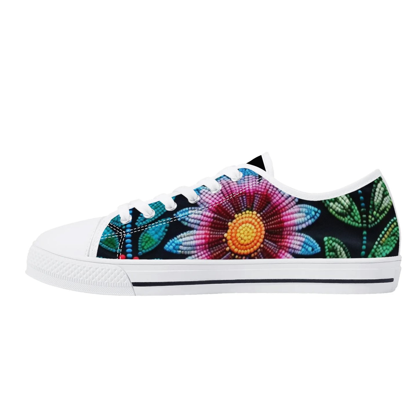 Women's Summer Beaded Flower Low Top Canvas Shoes