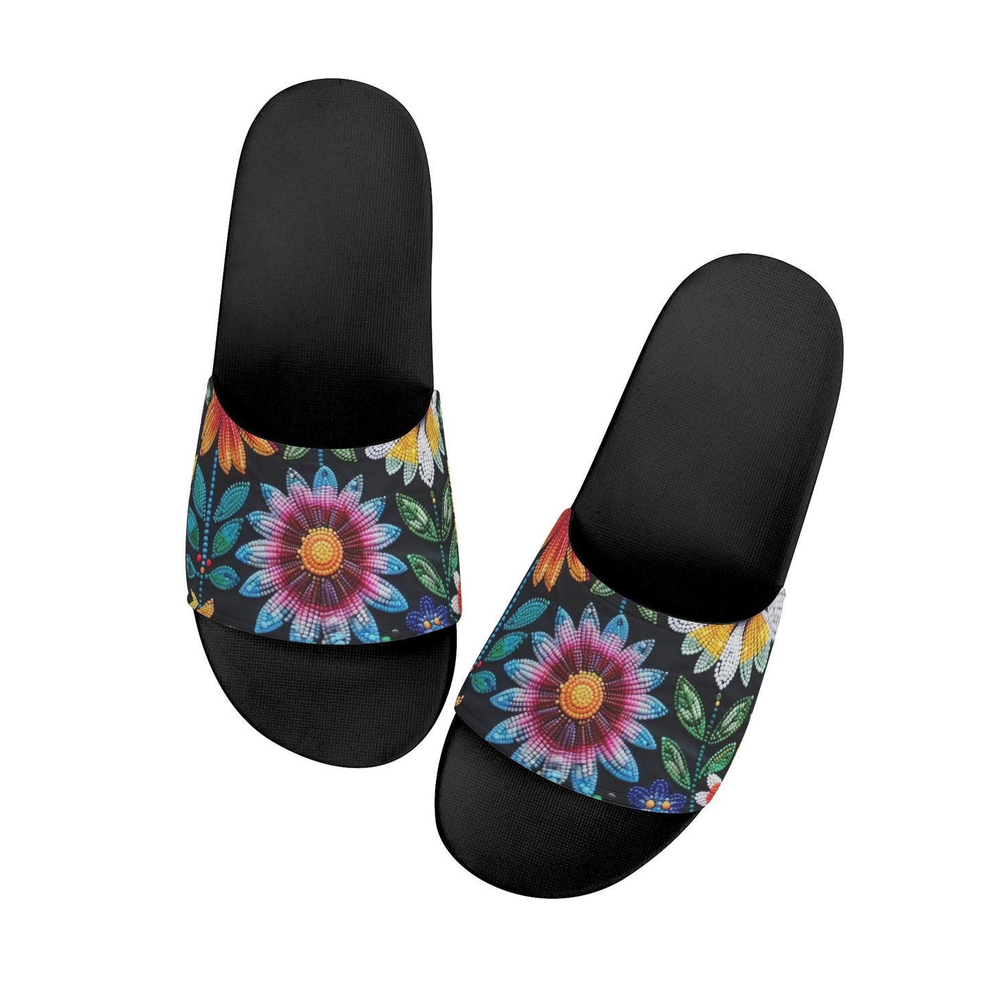 Women's Summer Flower Beaded Slide Sandals