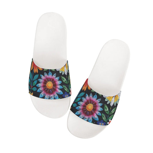 Women's Summer Flower Beaded Slide Sandals