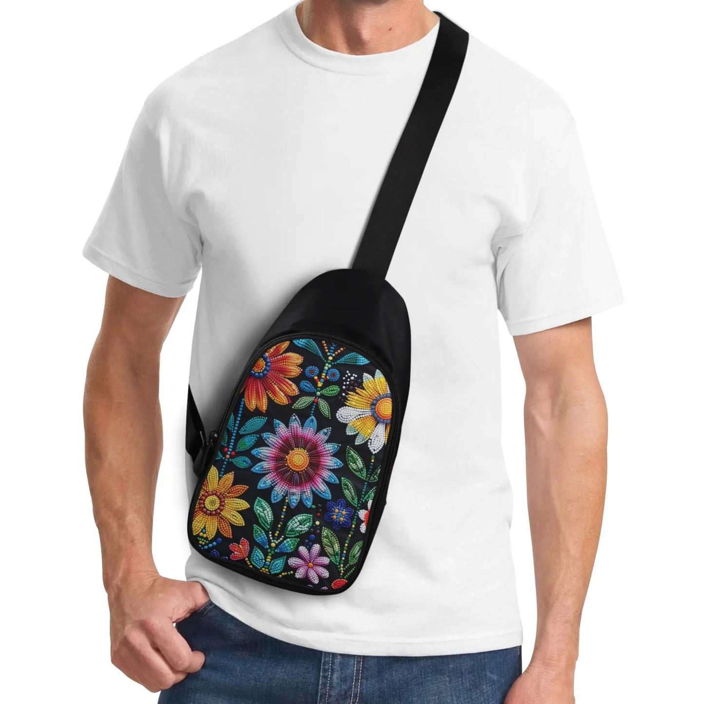 Summer Flower Beaded Chest Bag