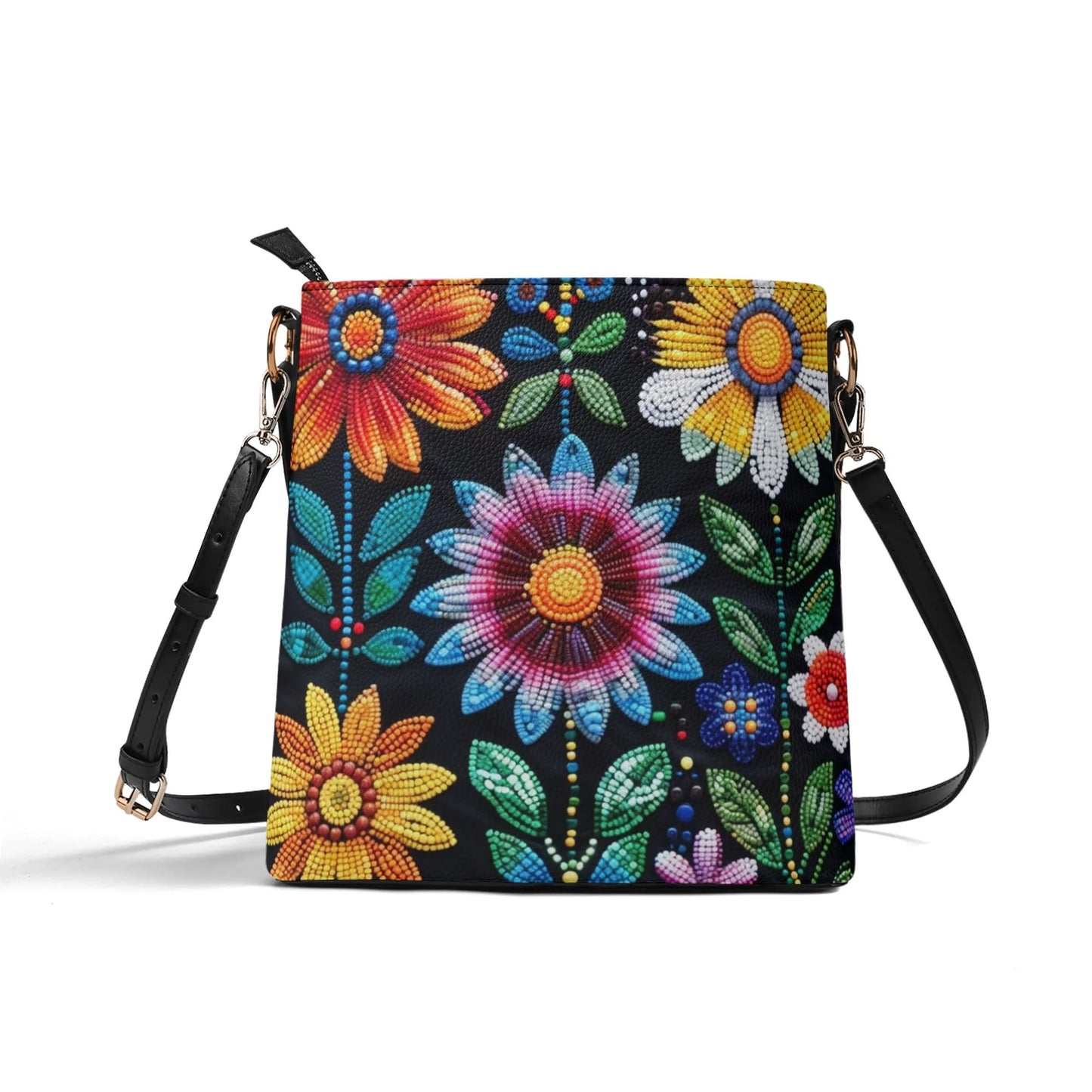 Summer Flower Beaded Bucket Bag