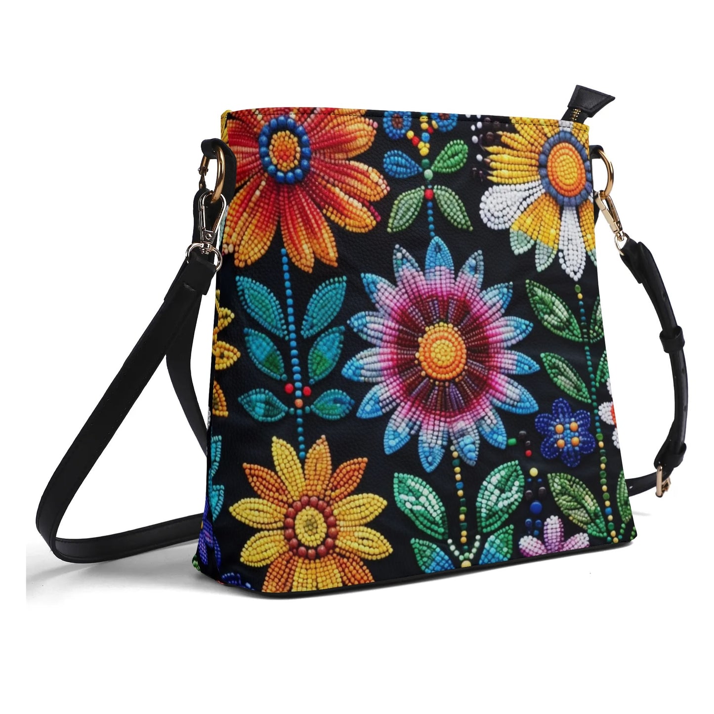 Summer Flower Beaded Bucket Bag