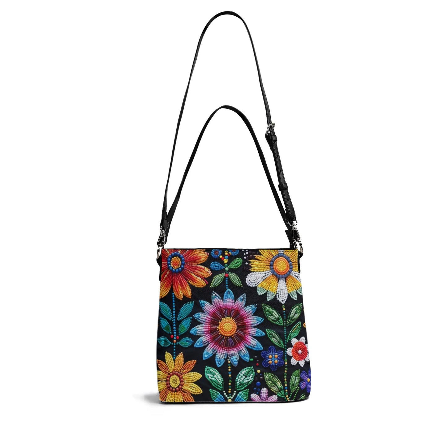 Summer Flower Beaded Bucket Bag