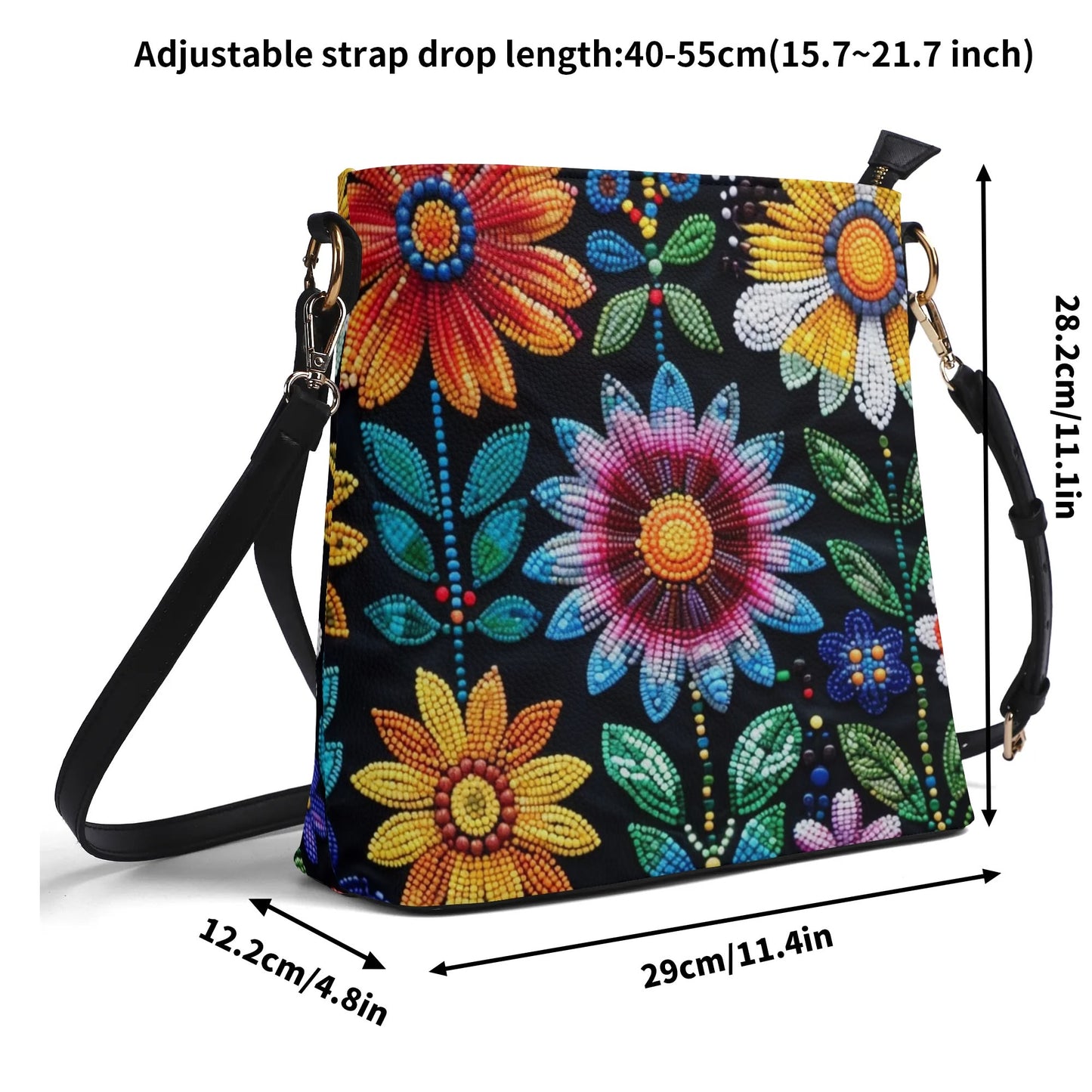 Summer Flower Beaded Bucket Bag