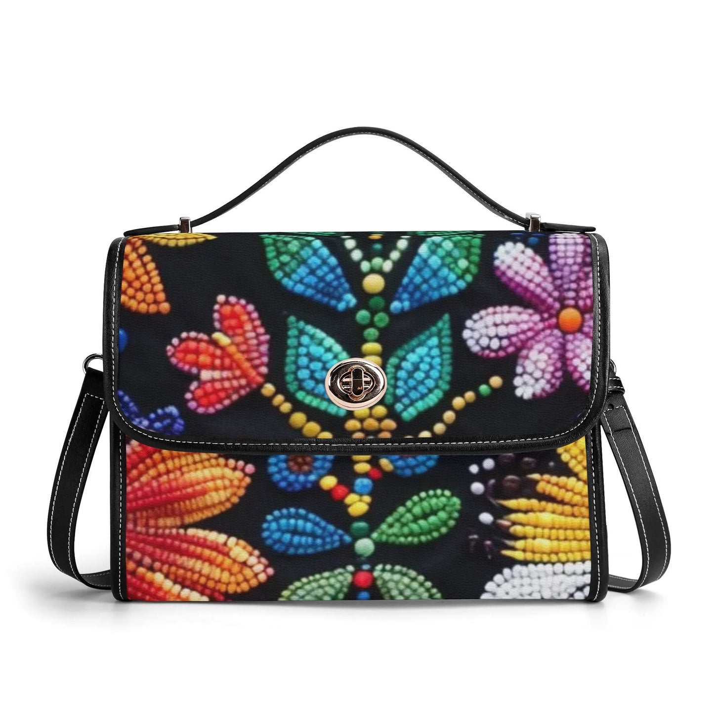 Summer Flower Beaded Satchel Bag