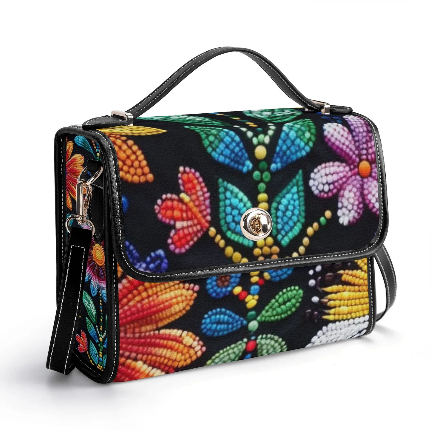 Summer Flower Beaded Satchel Bag