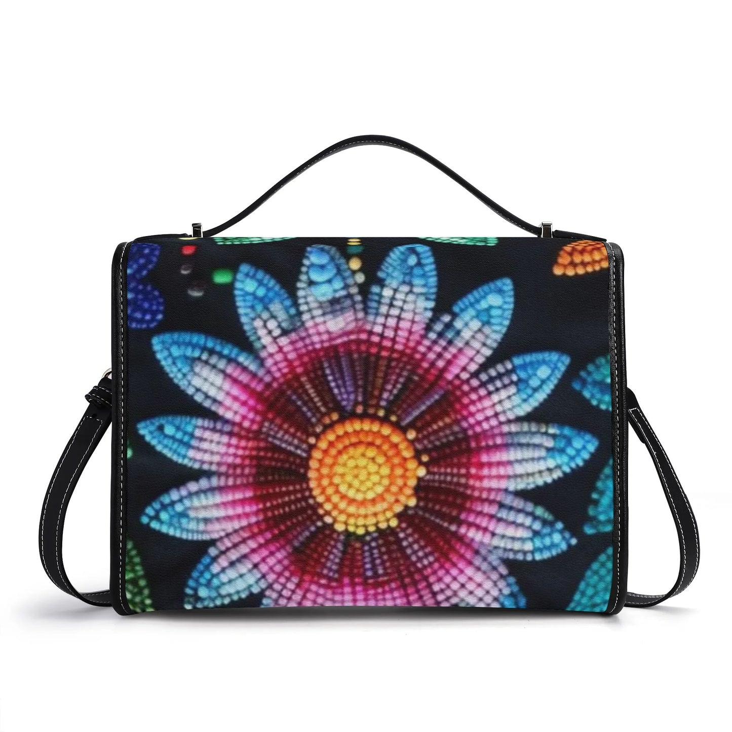 Summer Flower Beaded Satchel Bag