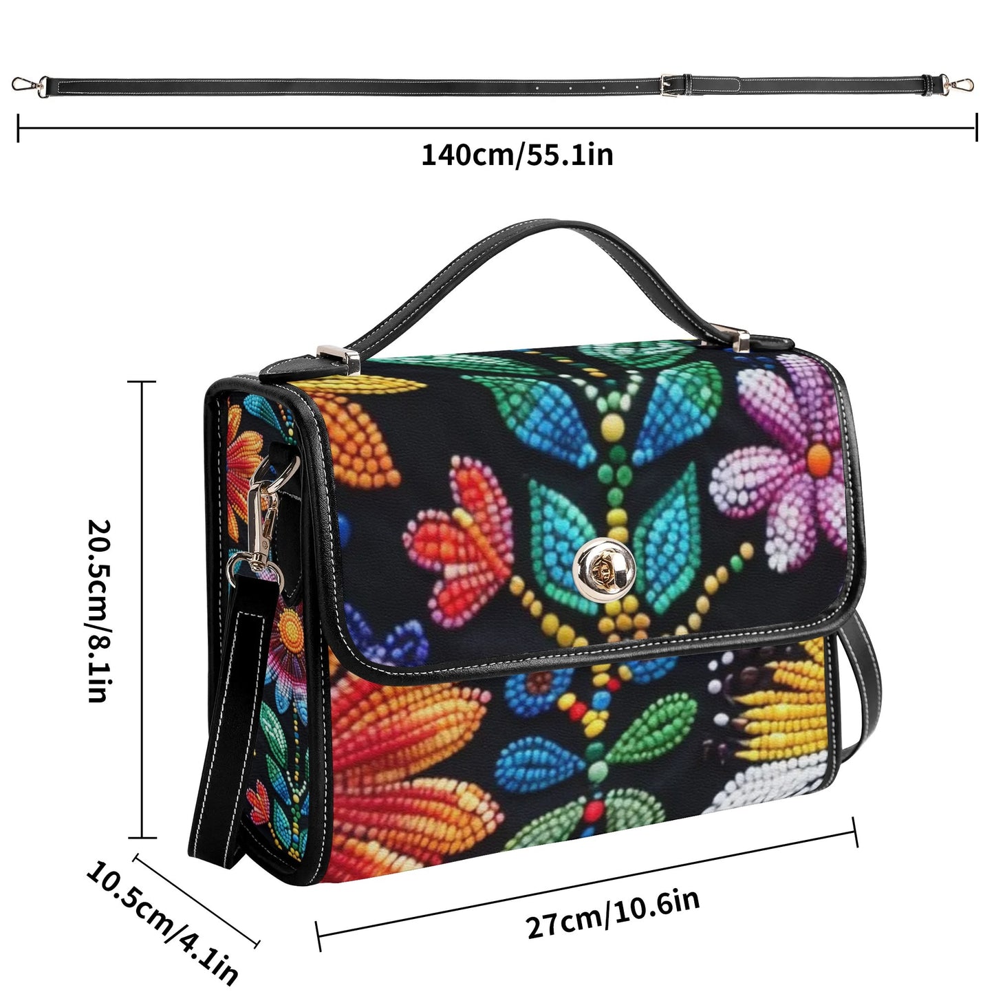 Summer Flower Beaded Satchel Bag