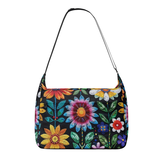 Summer Flower Beaded Messenger Bag