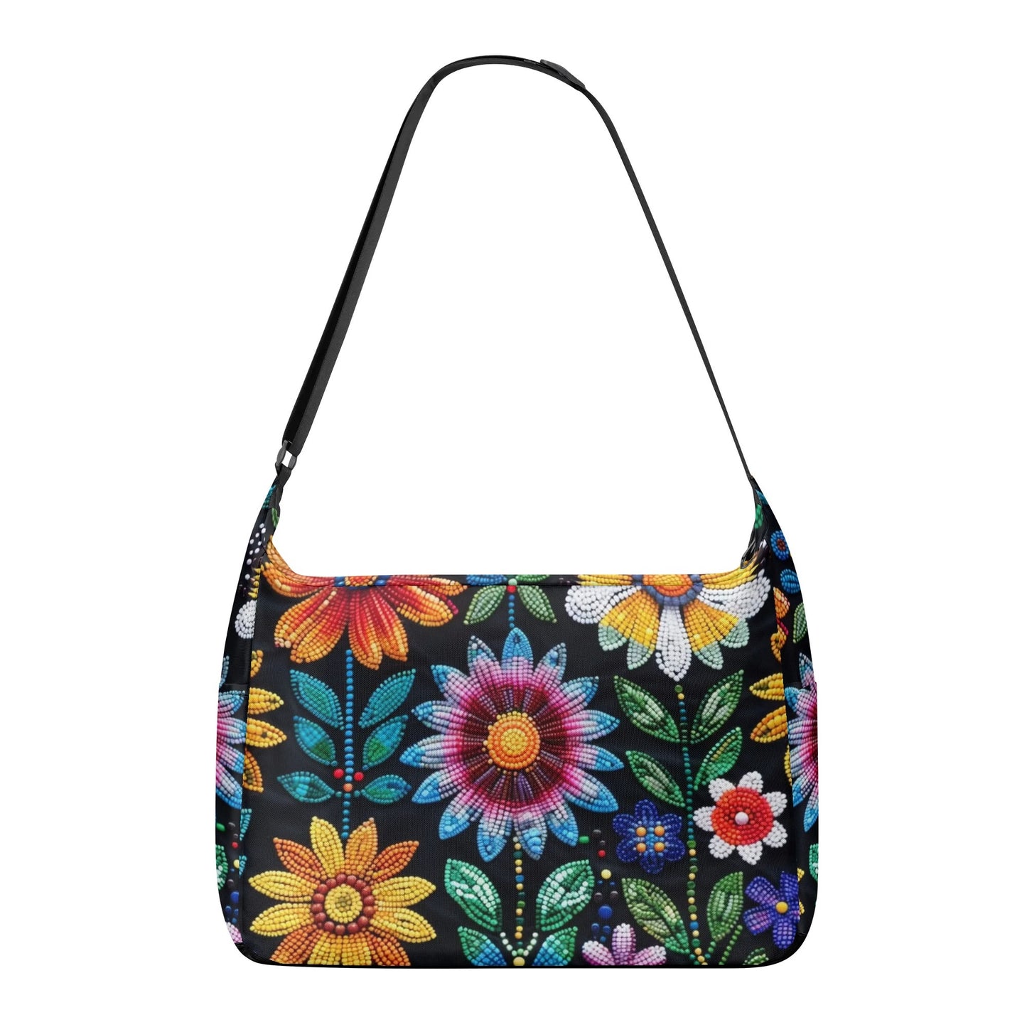 Summer Flower Beaded Messenger Bag