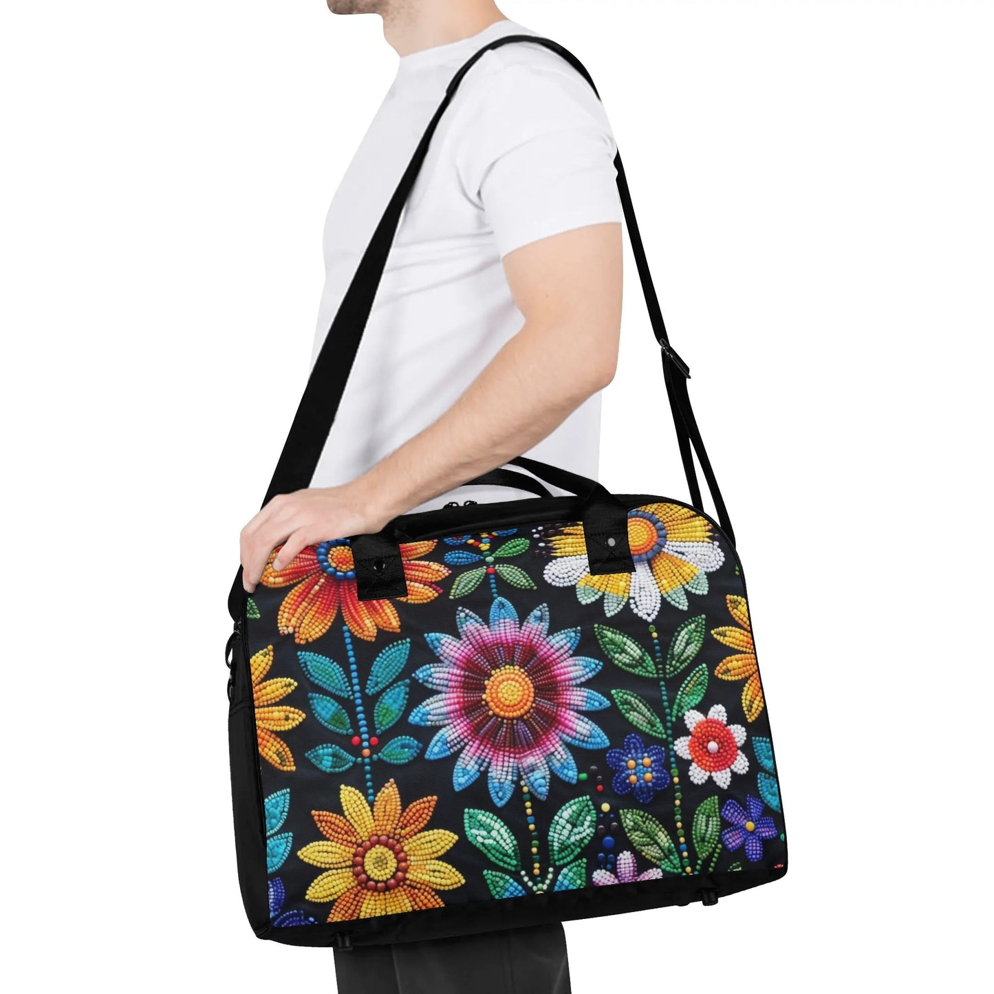 Summer Flower Beaded Holdall Bag