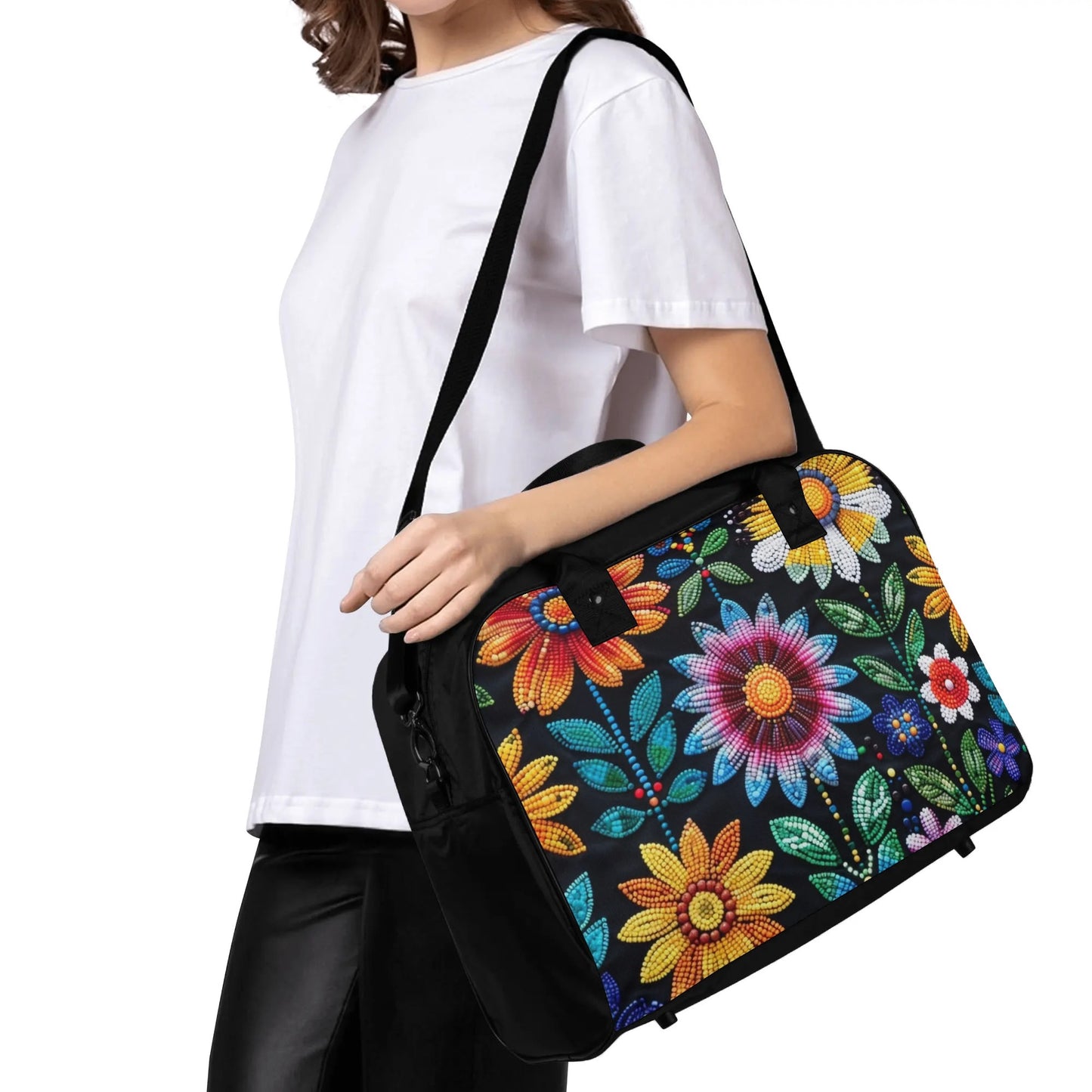 Summer Flower Beaded Holdall Bag