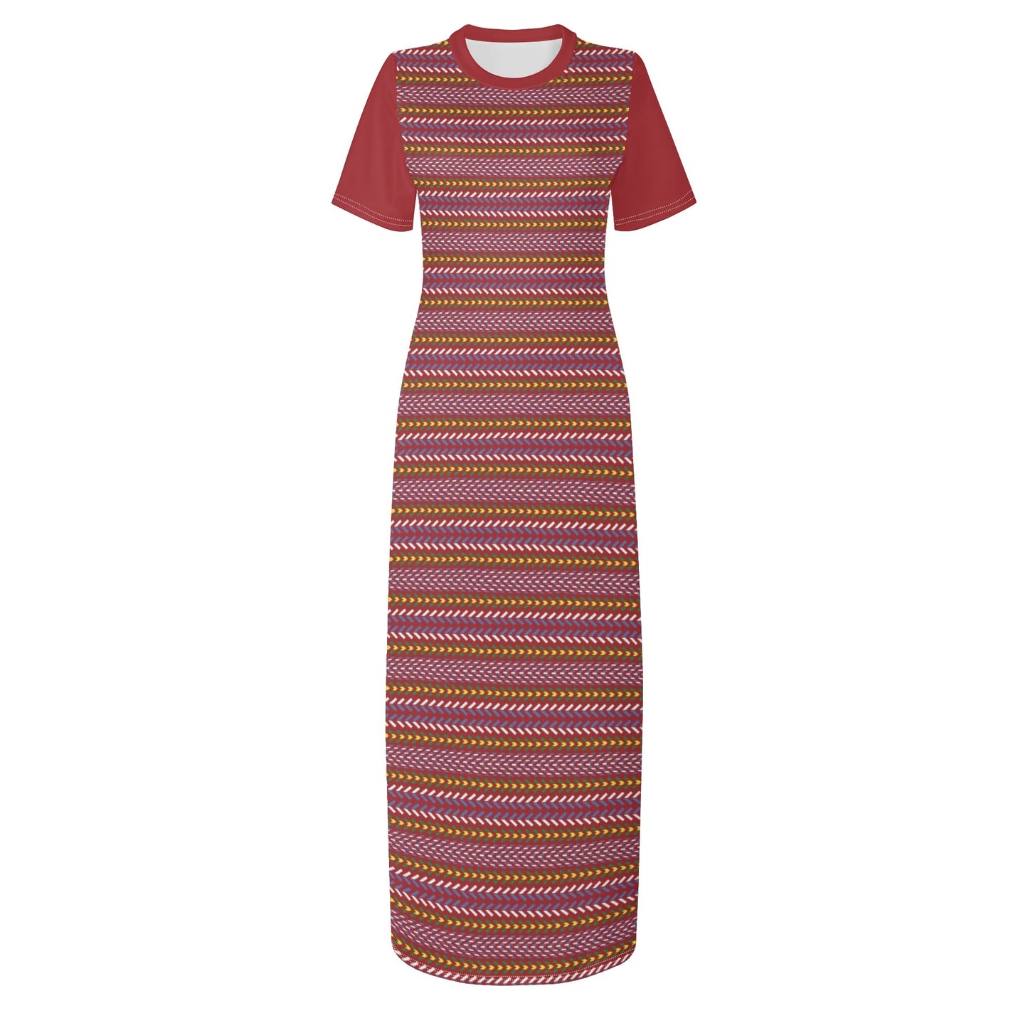 Women's Métis Sash Short Sleeve Long Dress