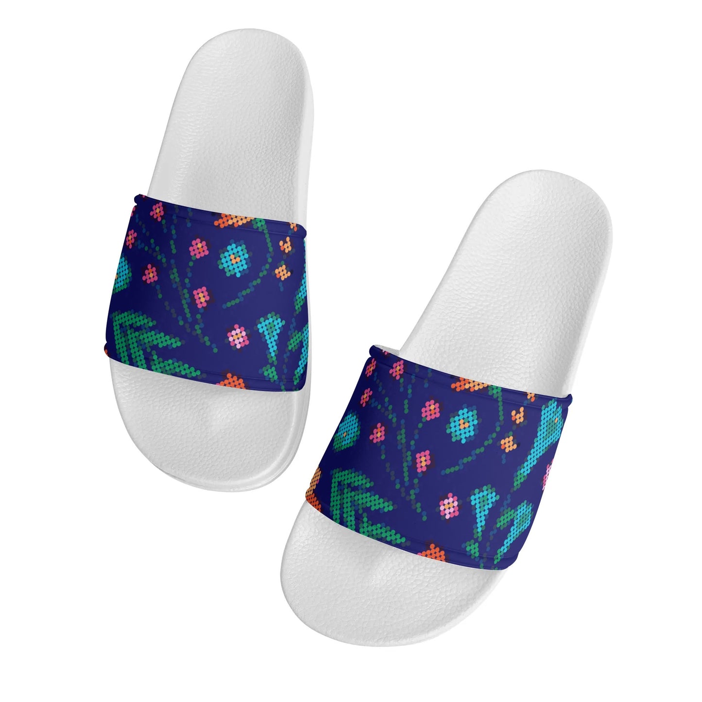 Child and Youth Métis Digital Dotted Floral Slide Sandals