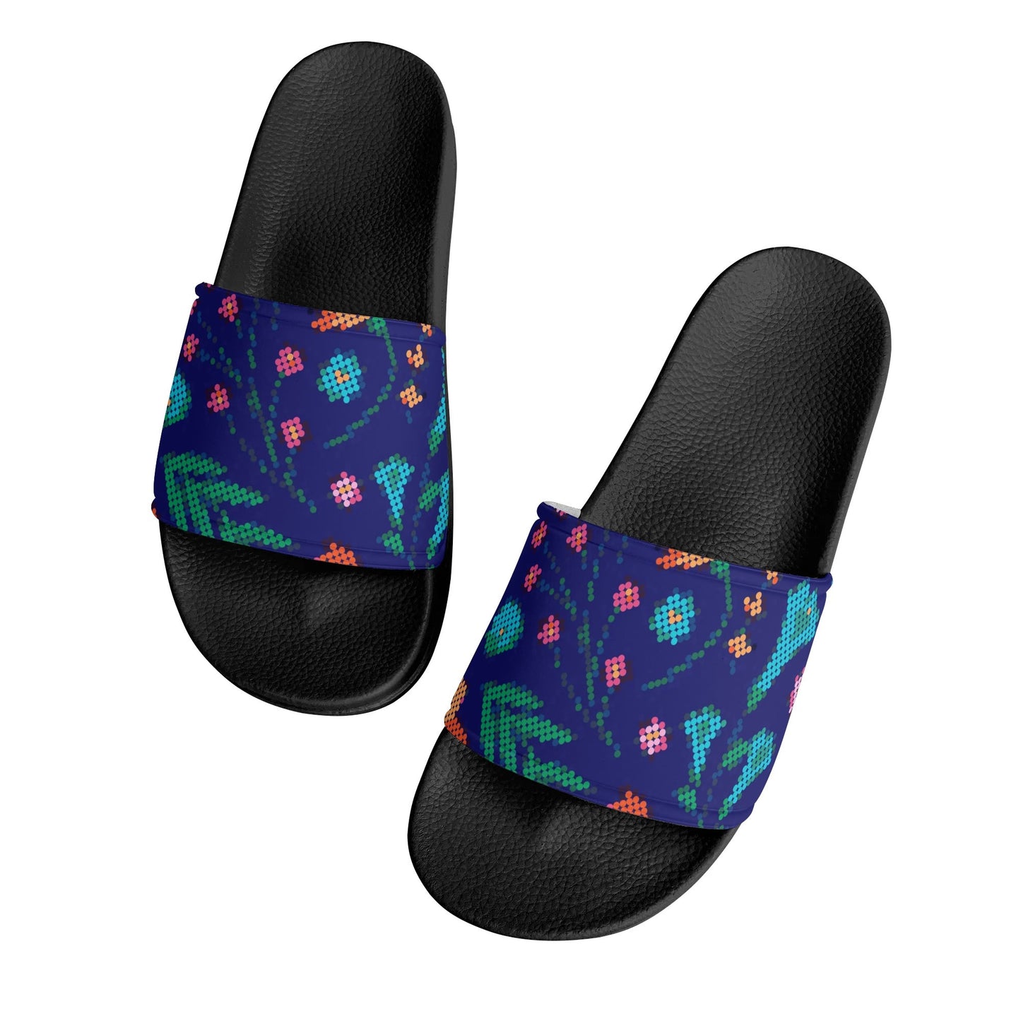 Child and Youth Métis Digital Dotted Floral Slide Sandals