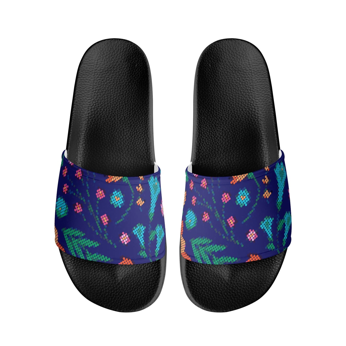 Child and Youth Métis Digital Dotted Floral Slide Sandals