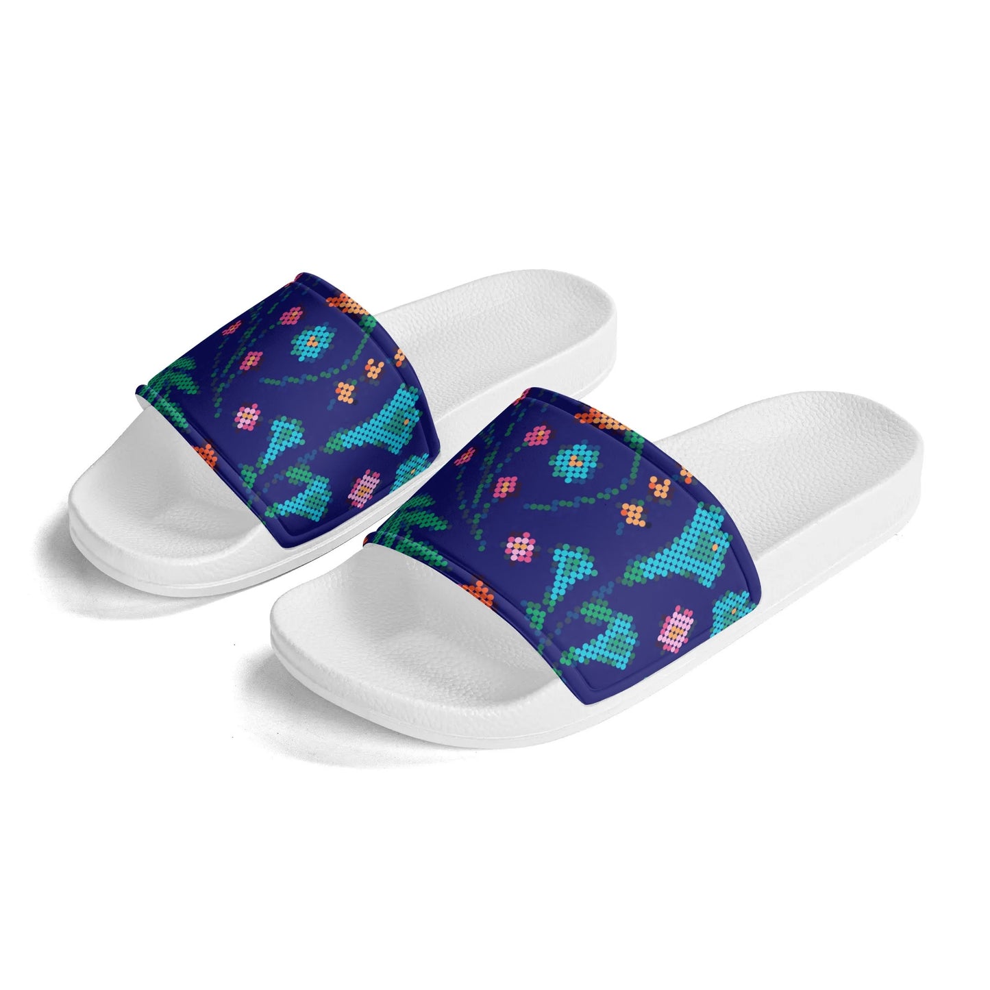 Child and Youth Métis Digital Dotted Floral Slide Sandals