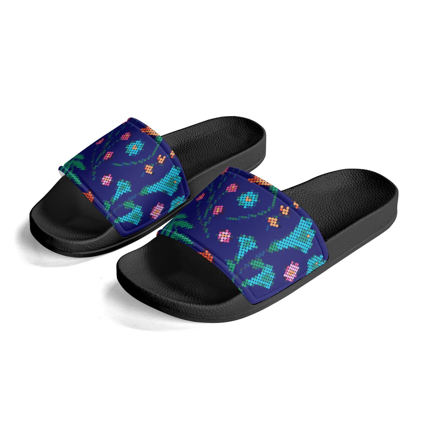 Child and Youth Métis Digital Dotted Floral Slide Sandals