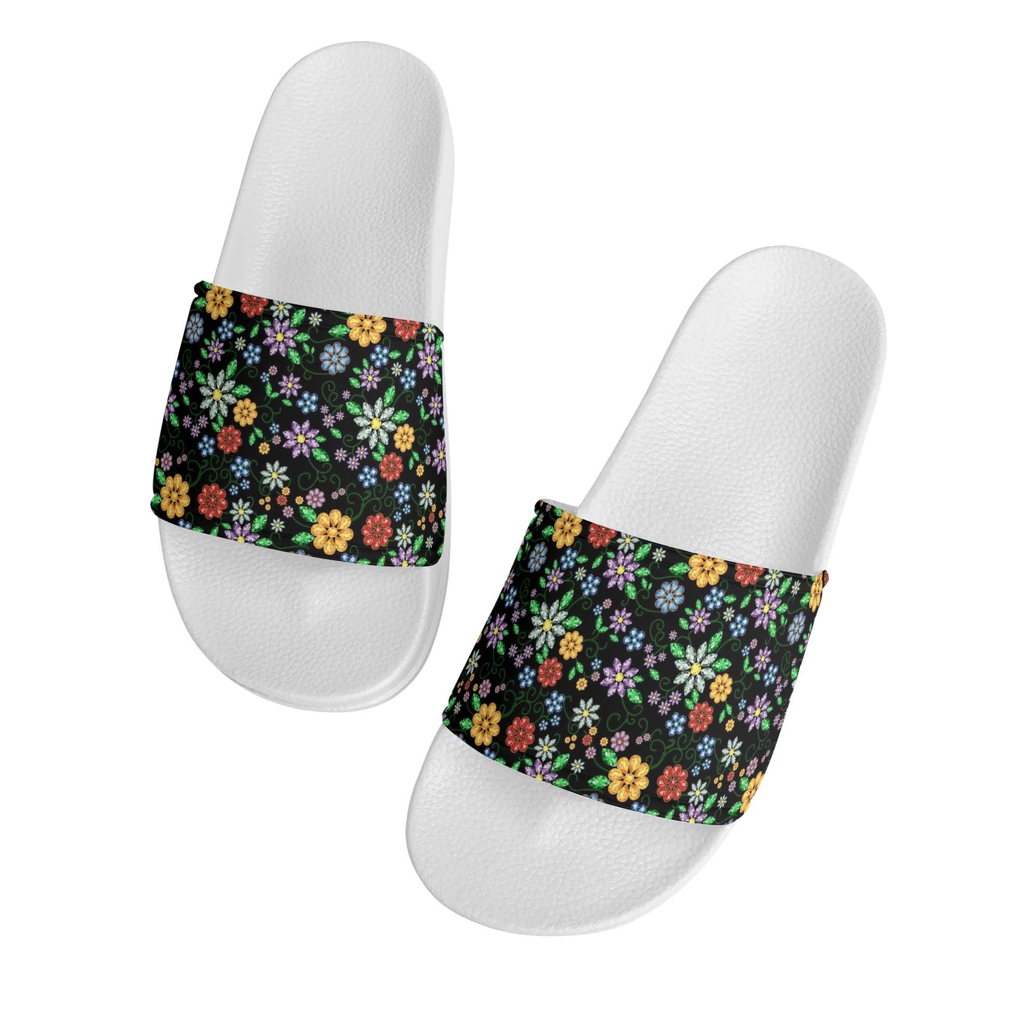 Child and Youth Métis Inspired Floral Beaded Slide Sandals