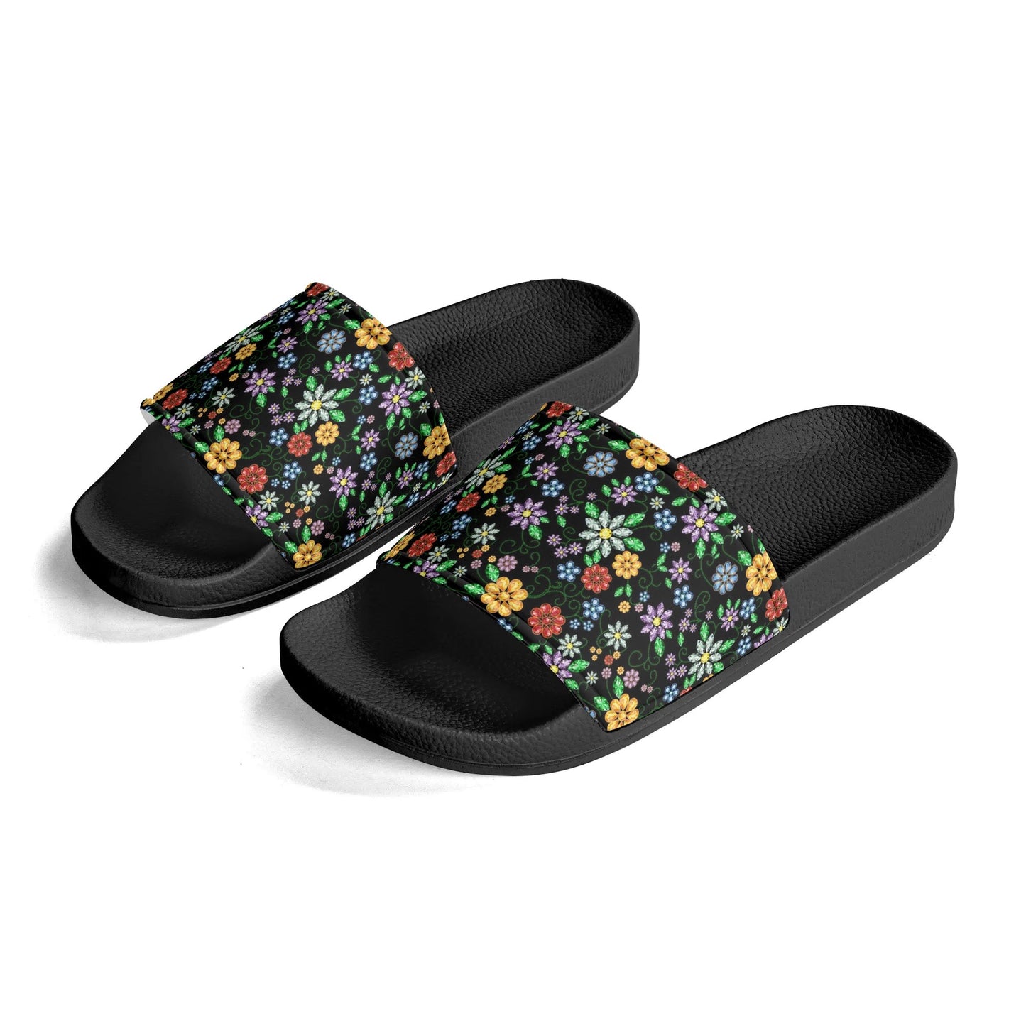 Child and Youth Métis Inspired Floral Beaded Slide Sandals