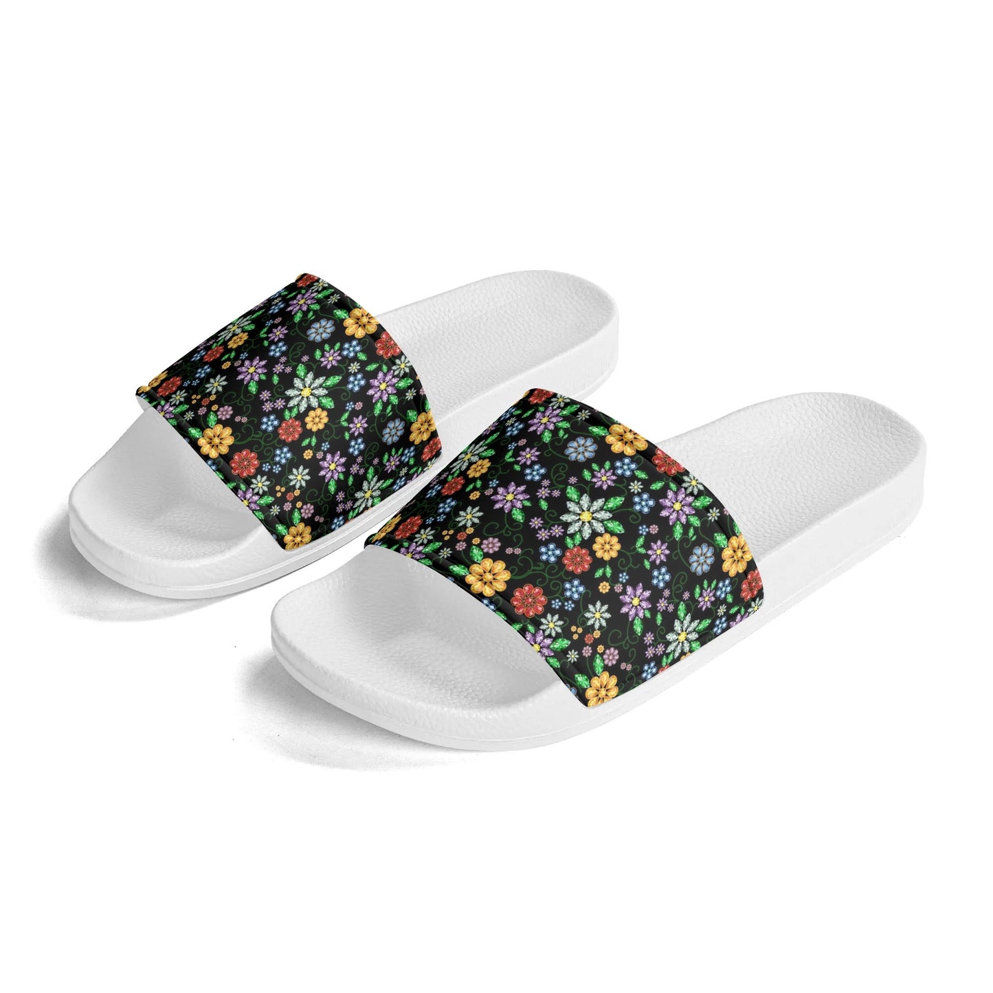 Child and Youth Métis Inspired Floral Beaded Slide Sandals