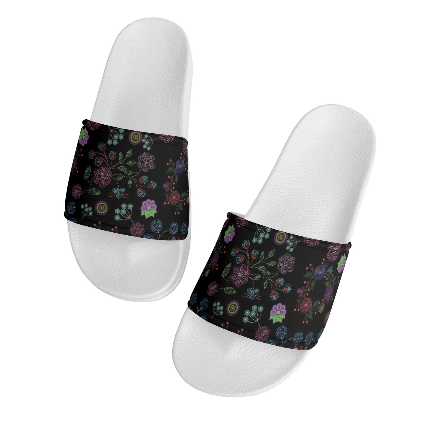 Child and Youth Métis Floral Dotted Slide Sandals