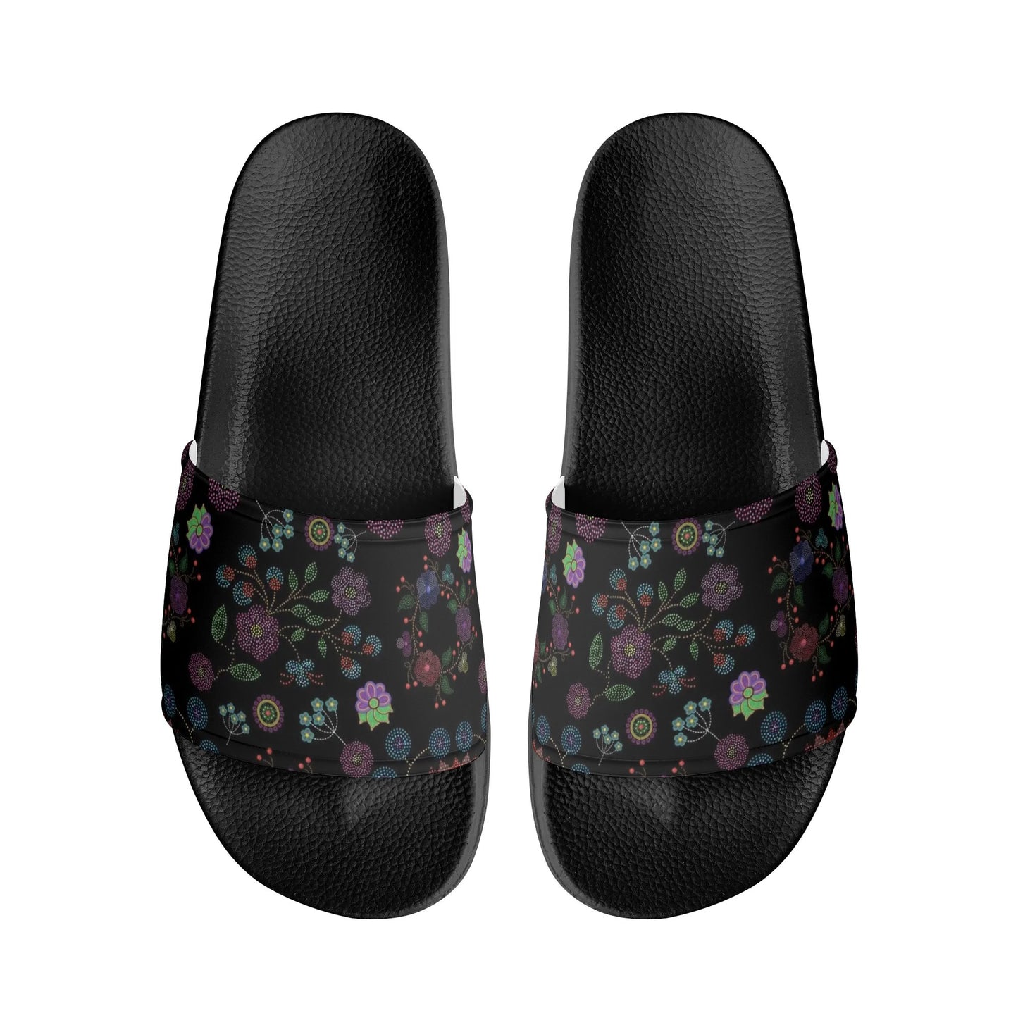 Child and Youth Métis Floral Dotted Slide Sandals