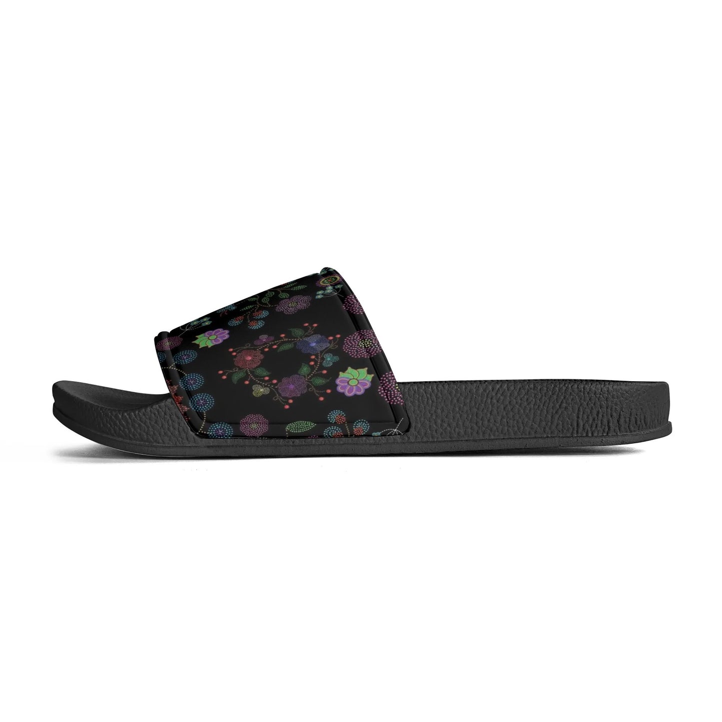 Child and Youth Métis Floral Dotted Slide Sandals