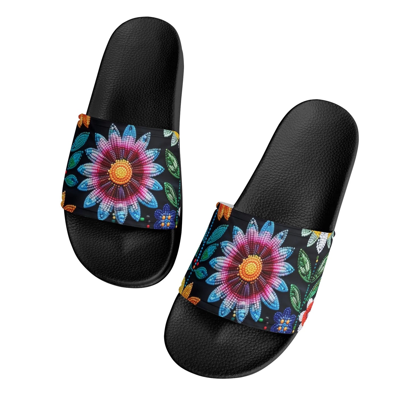 Child and Youth Summer Beaded Flower Slide Sandals