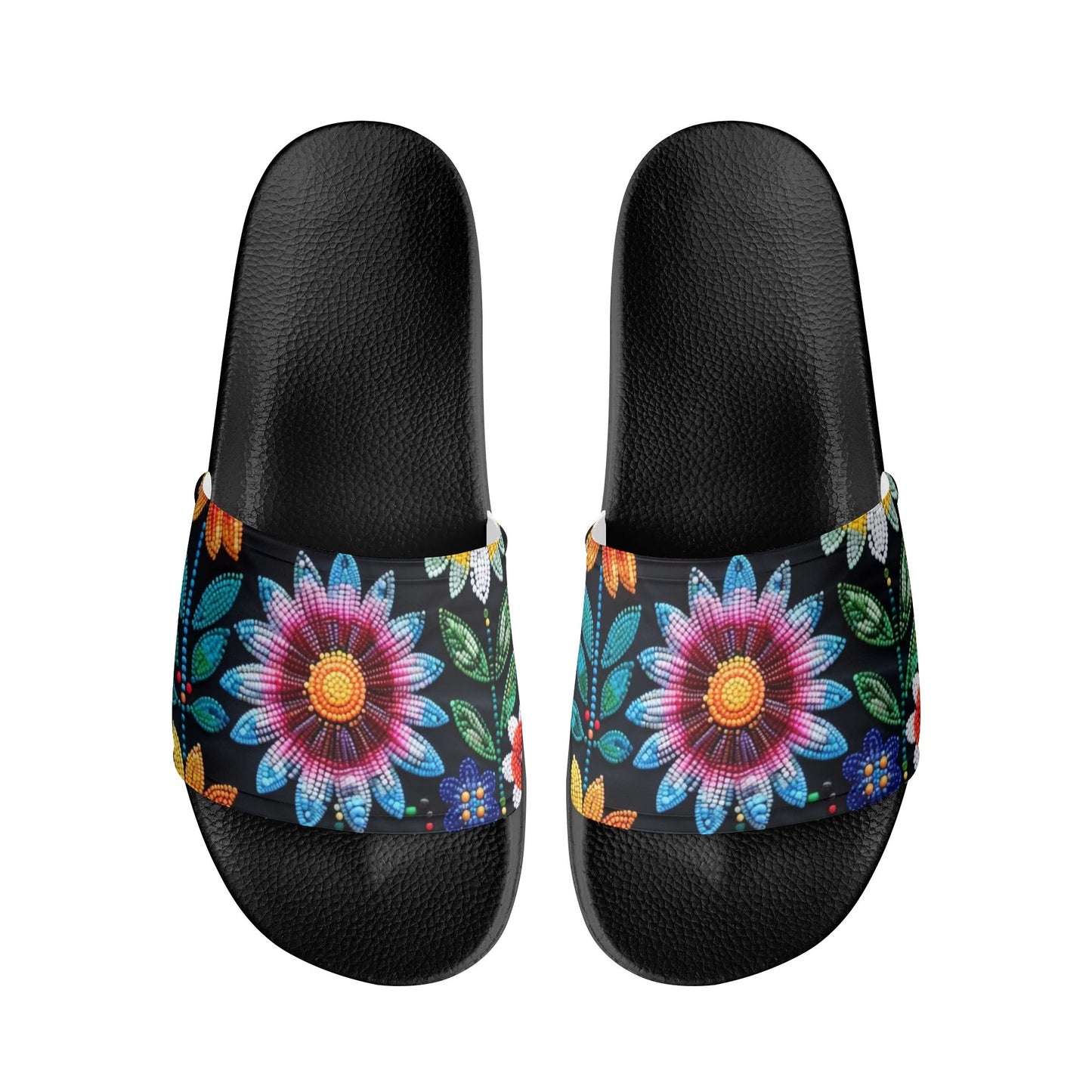 Child and Youth Summer Beaded Flower Slide Sandals