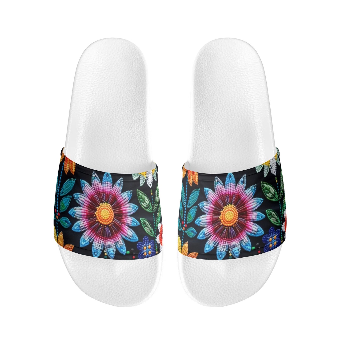 Child and Youth Summer Beaded Flower Slide Sandals