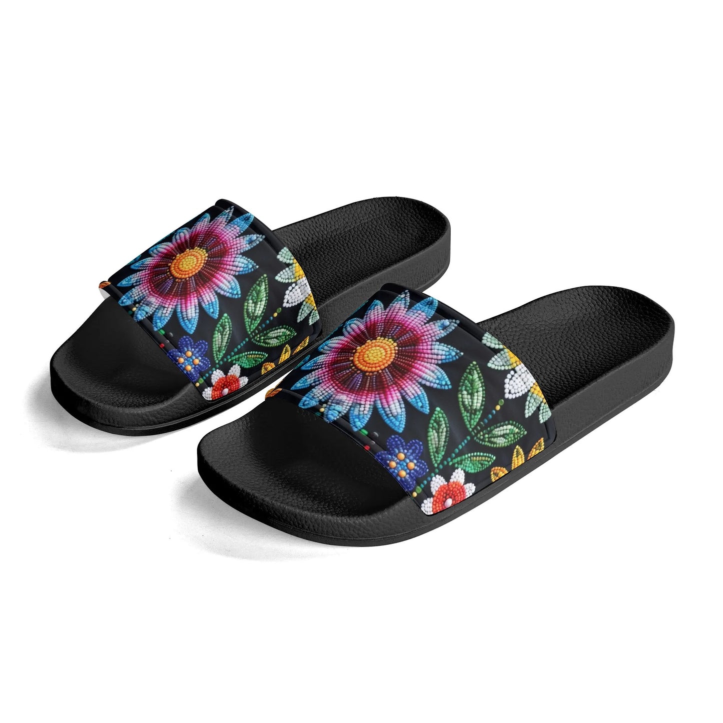 Child and Youth Summer Beaded Flower Slide Sandals