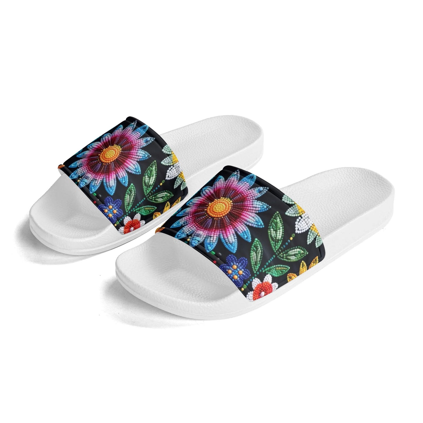 Child and Youth Summer Beaded Flower Slide Sandals