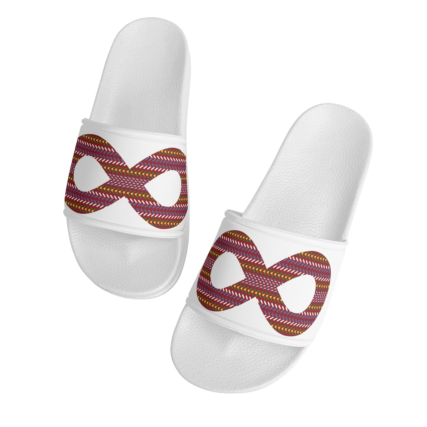 Child and Youth Métis Sash Infinity White Slide Sandals