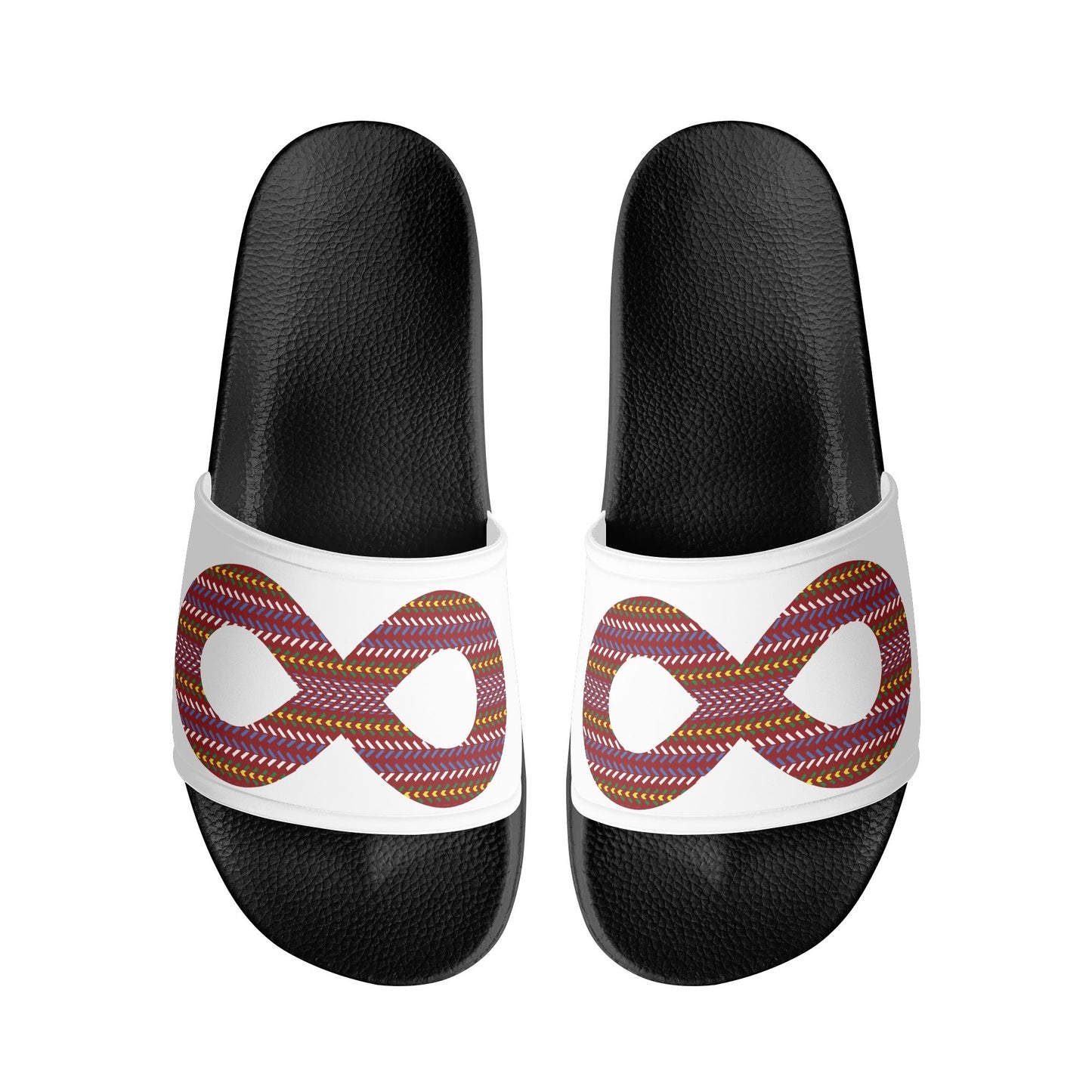 Child and Youth Métis Sash Infinity White Slide Sandals