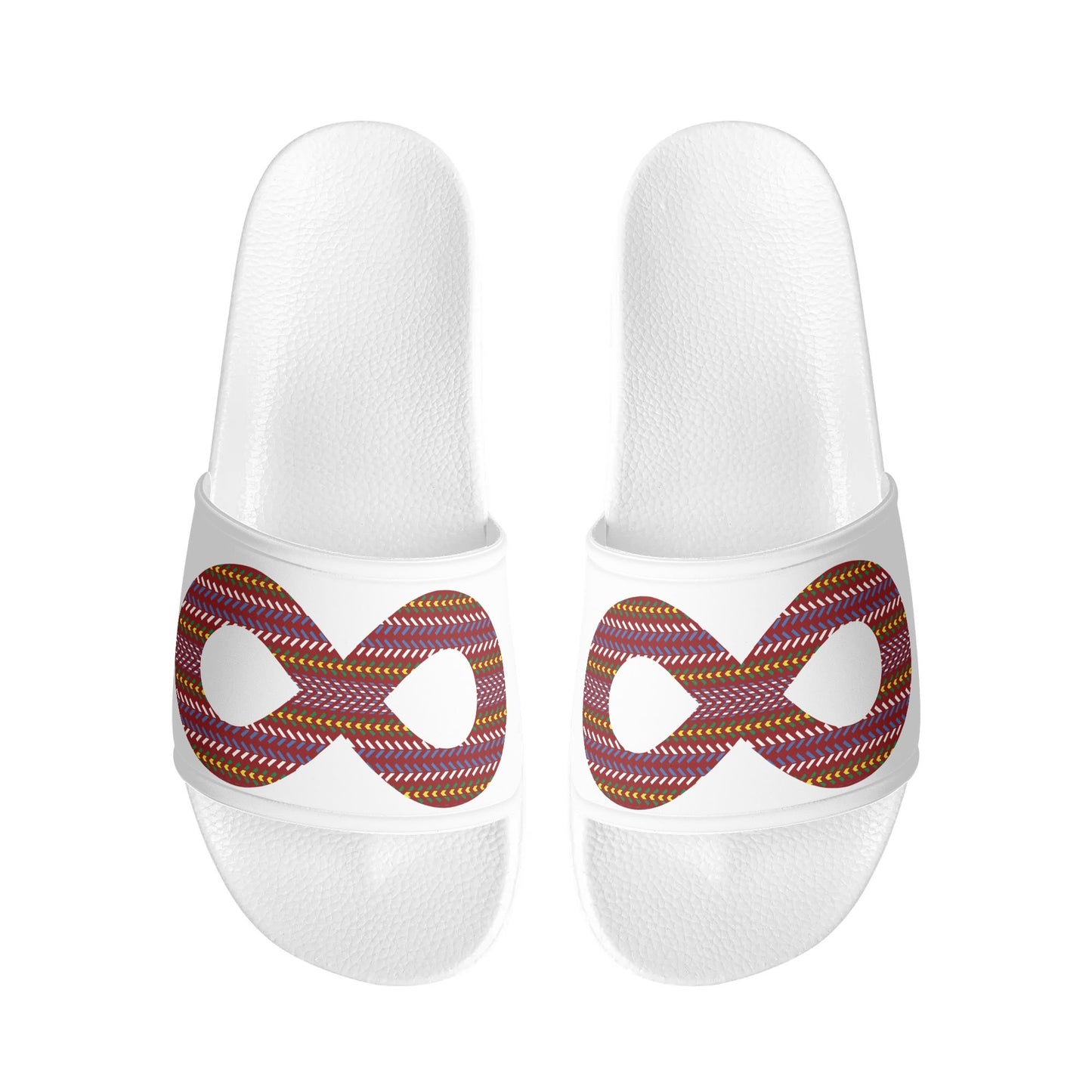 Child and Youth Métis Sash Infinity White Slide Sandals