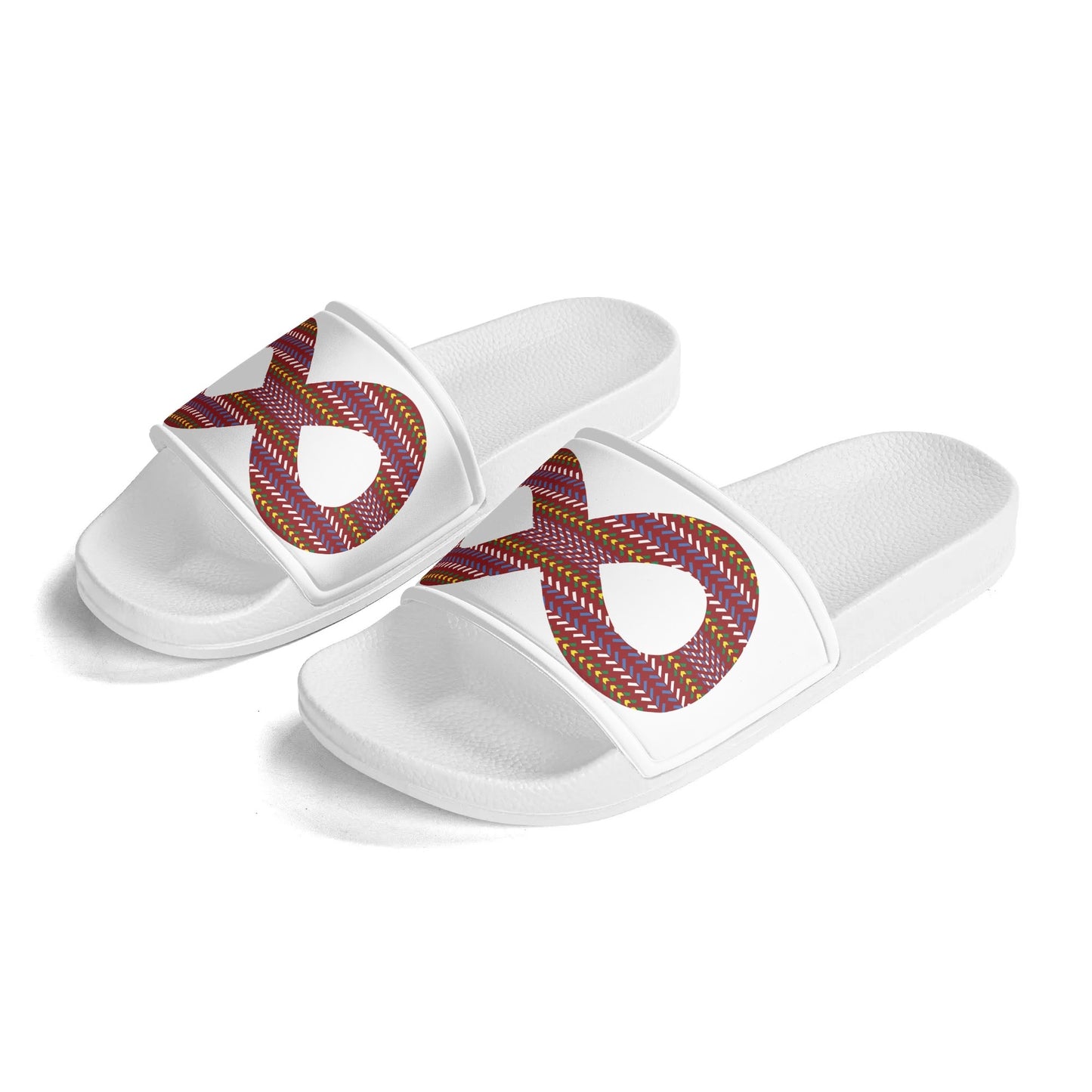 Child and Youth Métis Sash Infinity White Slide Sandals