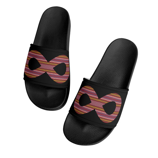 Child and Youth Métis Sash Infinity Black Slide Sandals