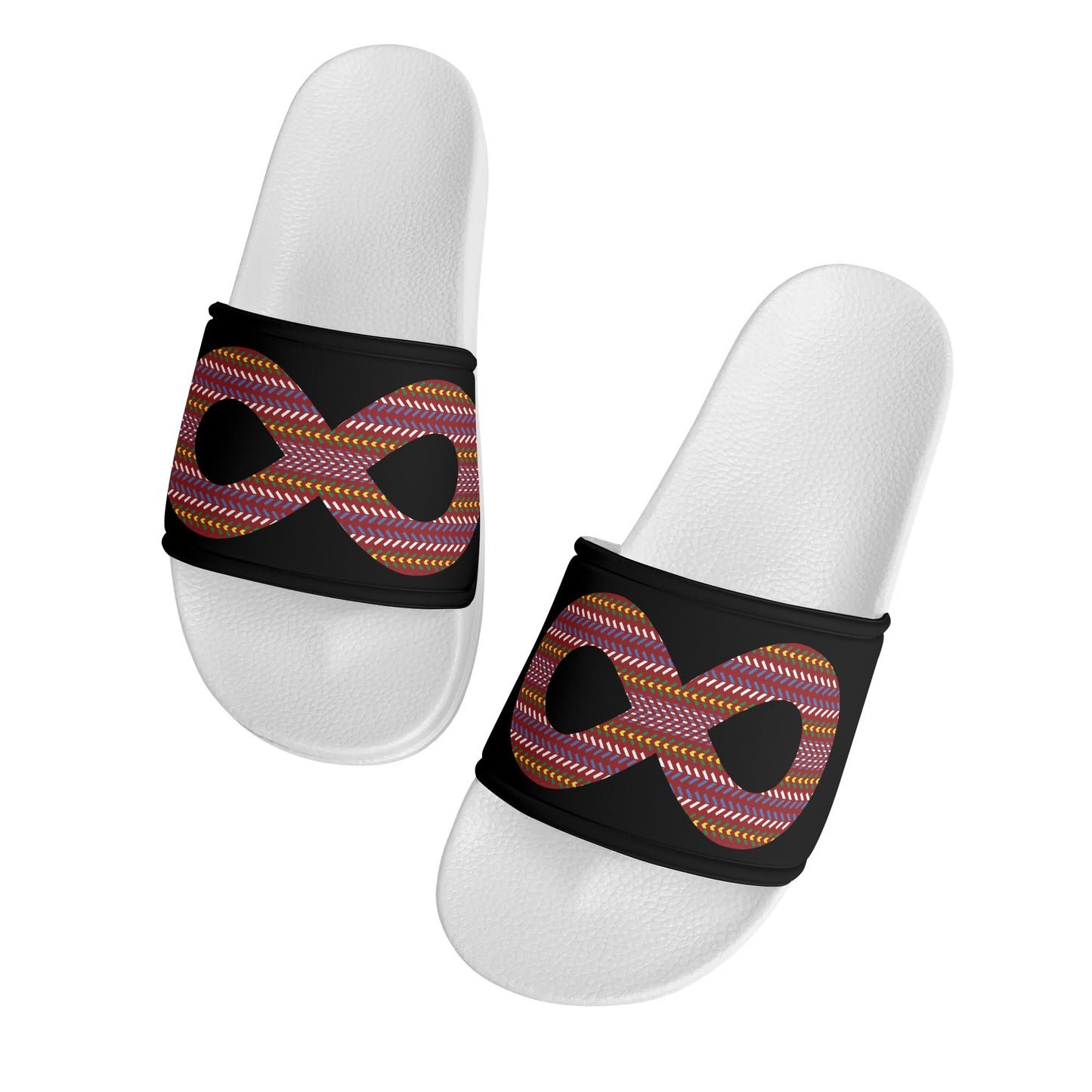 Child and Youth Métis Sash Infinity Black Slide Sandals