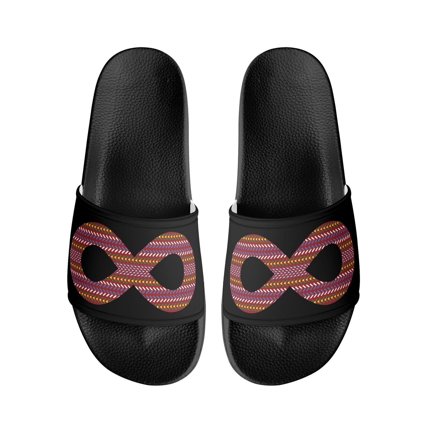 Child and Youth Métis Sash Infinity Black Slide Sandals