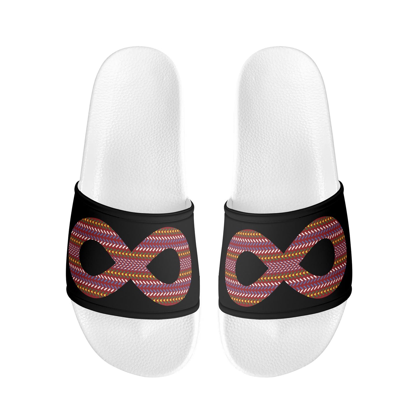 Child and Youth Métis Sash Infinity Black Slide Sandals